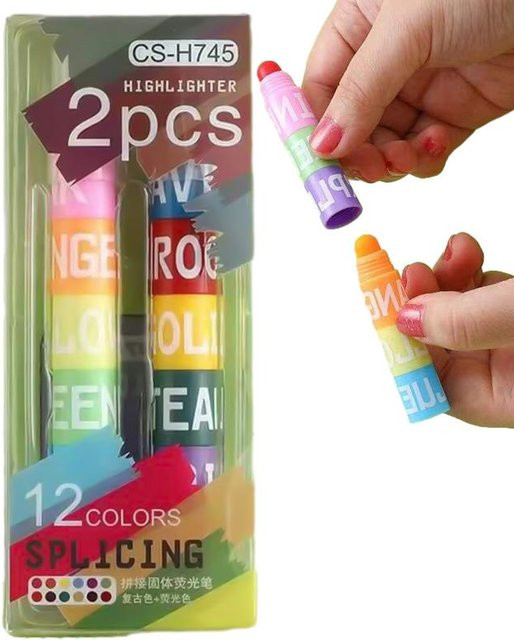Mango Event Textmarker Set mit 2 Stiften in Beige und Multicolour für Schule und Büro - Bild 1