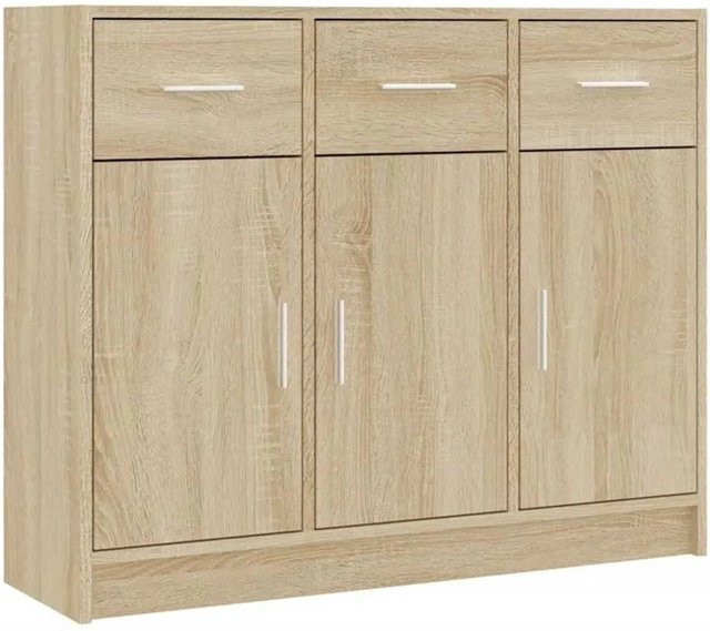 vidaXL Sideboard Sonoma-Eiche in Braun aus Holzwerkstoff B/T/H: 91 x 28 x 75 cm - Bild 1
