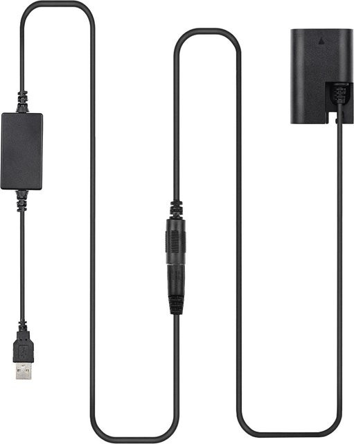 Andoer DR-E6 USB-Stromversorgungsset mit AC-Adapter, Ersatz-DC-Koppler und Dummy-Batterie, USB-C, Schwarz - Bild 1