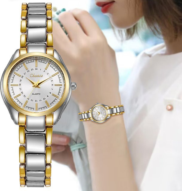Armbanduhr, Quarz, Edelstahl, Weiß, Damen - Bild 1