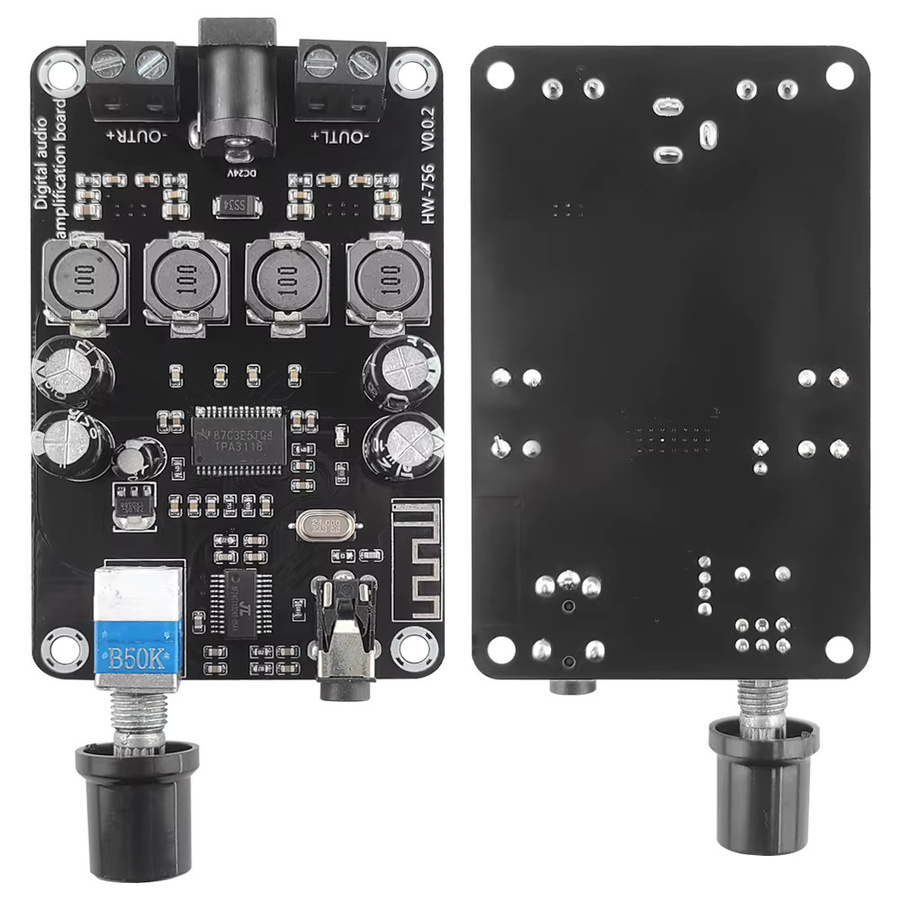 UICPAL XH-A415 Verstärkerplatinenmodul mit Bluetooth 5.0, TPA3118D2 Hochleistung, variable Frequenz, Schwarz - Bild 2