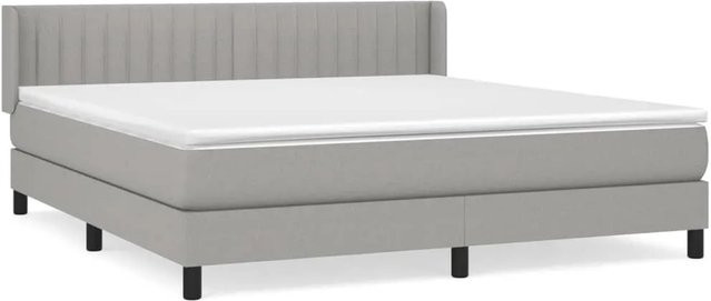 vidaXL Boxspringbett mit Matratze Hybrid-Design in Hellgrau, B/T/H: 160 x 200 x 163 cm - Bild 1