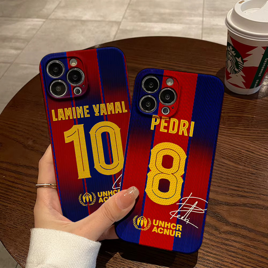 Handyhülle Neymar Fußball 10 Trikot Design für Samsung Galaxy S21 S22 S23 S24 S25 FE Plus Note20 Ultra 4G 5G mit glänzender Folie in Blau - Bild 1