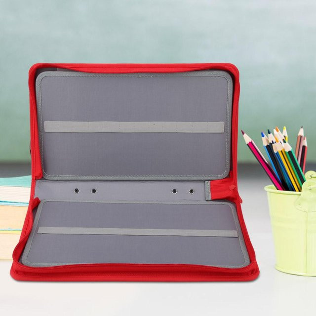 Igeteck Buntstiftbox mit SeA Maid Muster, Malstift Organizer Etui in Grau und Rot - Bild 1