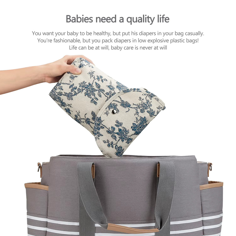 Wiederverwendbare Baby Wickeltasche von aboutbaby in Blau, waschbare Windel Aufbewahrungstasche - Bild 2