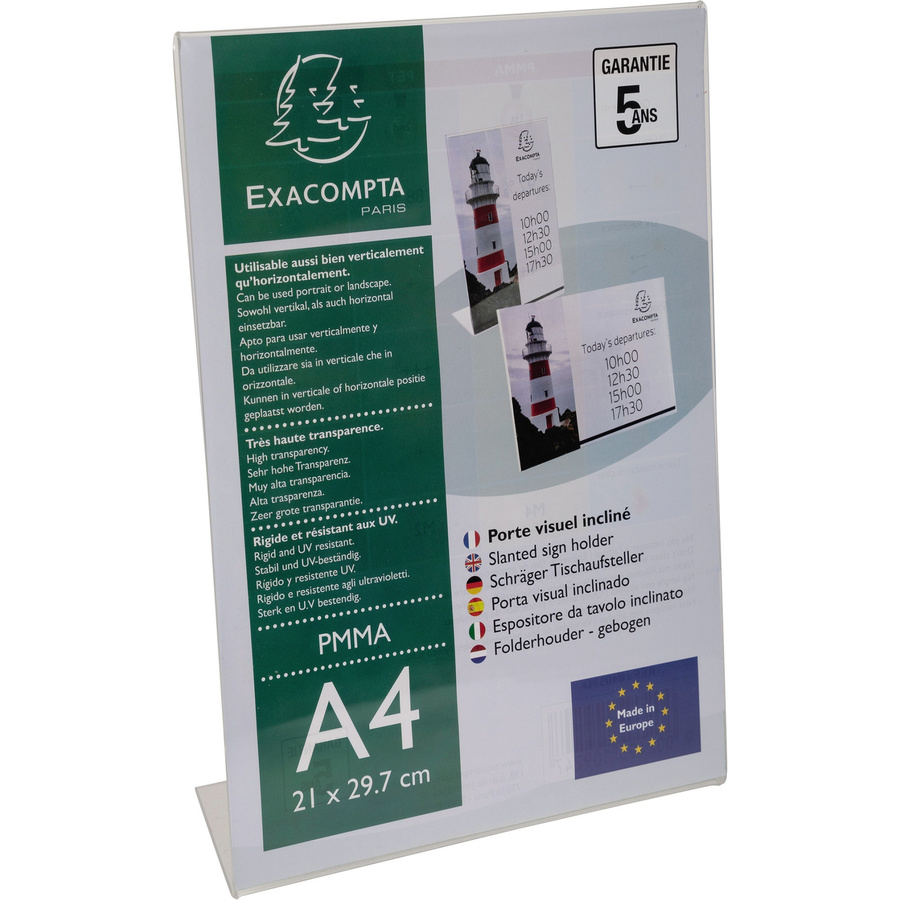 Exacompta Tischaufsteller Office Exacryl L-Form DIN A4 transparent aus Kunststoff - Bild 2