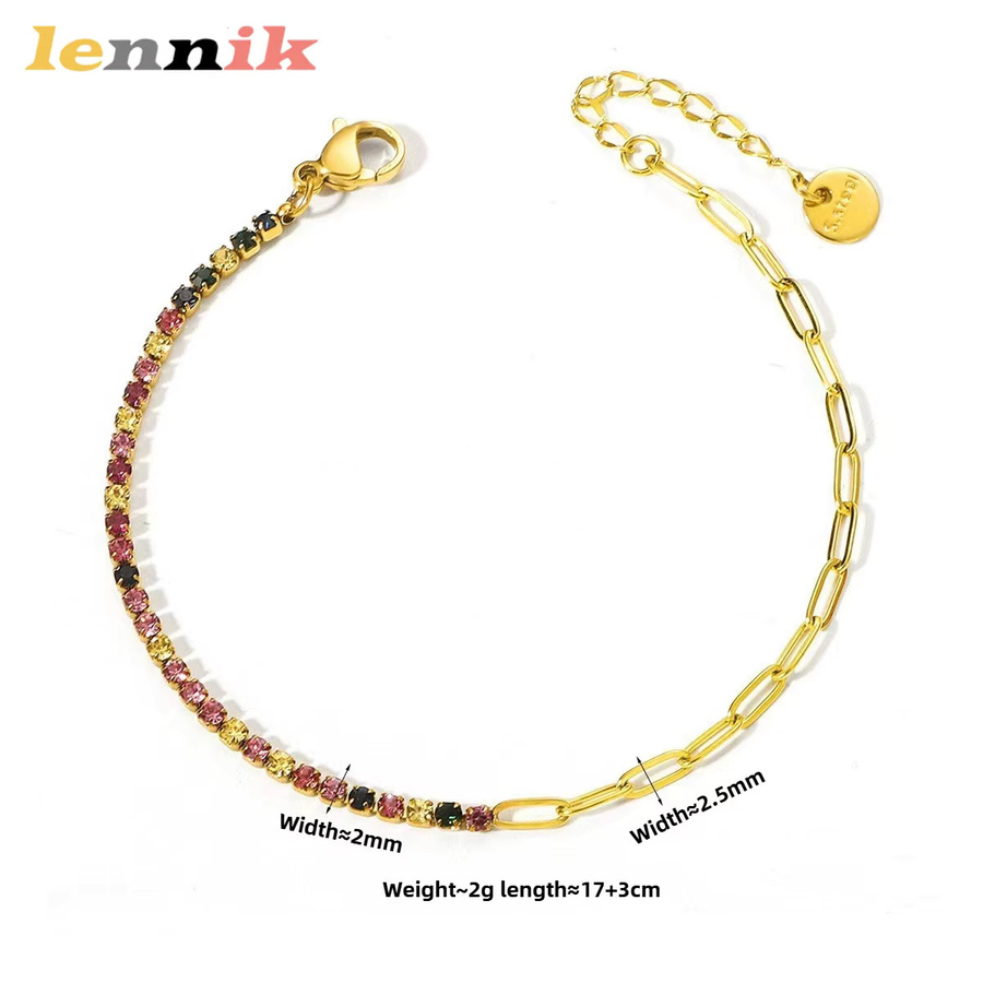 LENNIK Armband, Titanstahl, bunt, Zirkonia, Damen - Bild 2