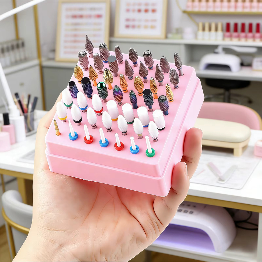 Misscheering Aufbewahrungsbox für 49 Nagelbohrer, Weiß Rosa Blau - Bild 2