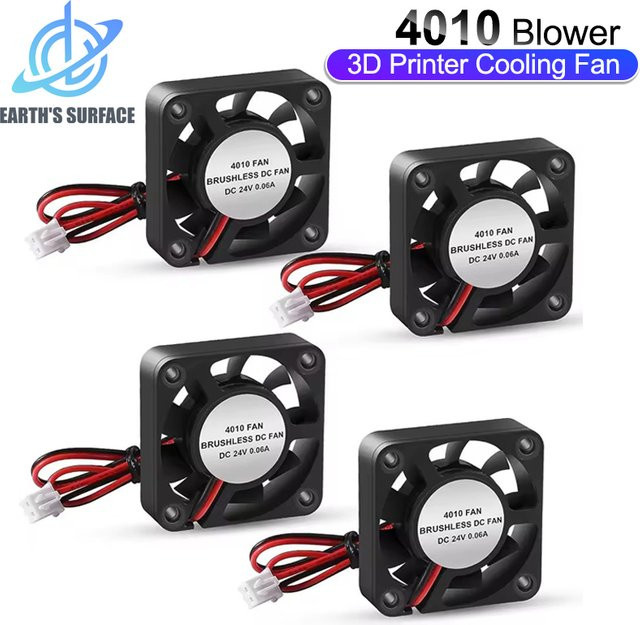 Bürstenloser DC-Lüfter 4010 für 3D-Drucker, Schwarz, B/T/H: 40 x 40 x 10 mm - Bild 1