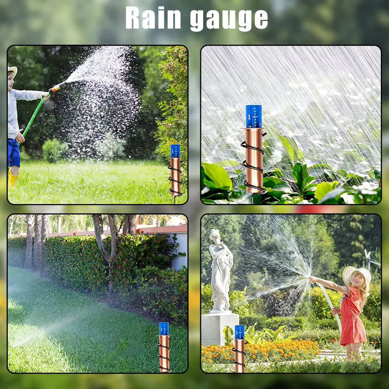 Alloet Regenmesser aus Kupfer für den Garten als präzises Pluviometer zur Niederschlagsmessung - Bild 6