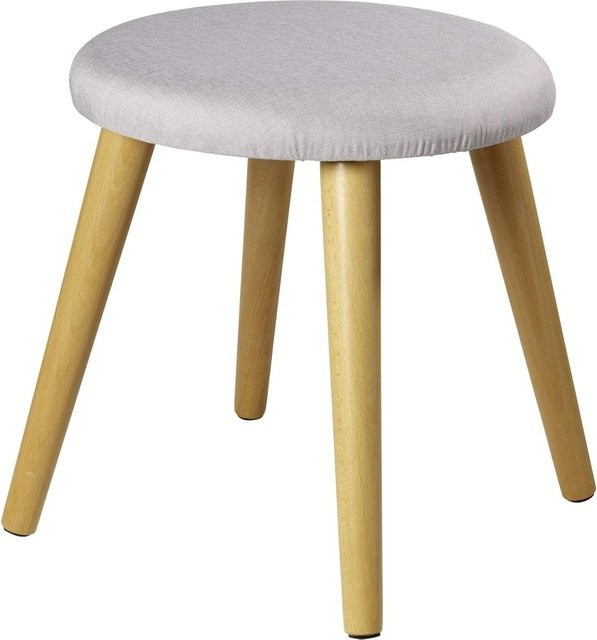 ECHTWERK Sitzhocker Skandi in Grau mit Holzgestell, B/T/H: 40 x 42 x 42 cm - Bild 1