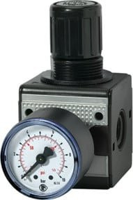 Riegler Druckregler multifix mit Manometer, BG 1, G 1/4, 0,2 - 6 bar, schwarz - Bild 1