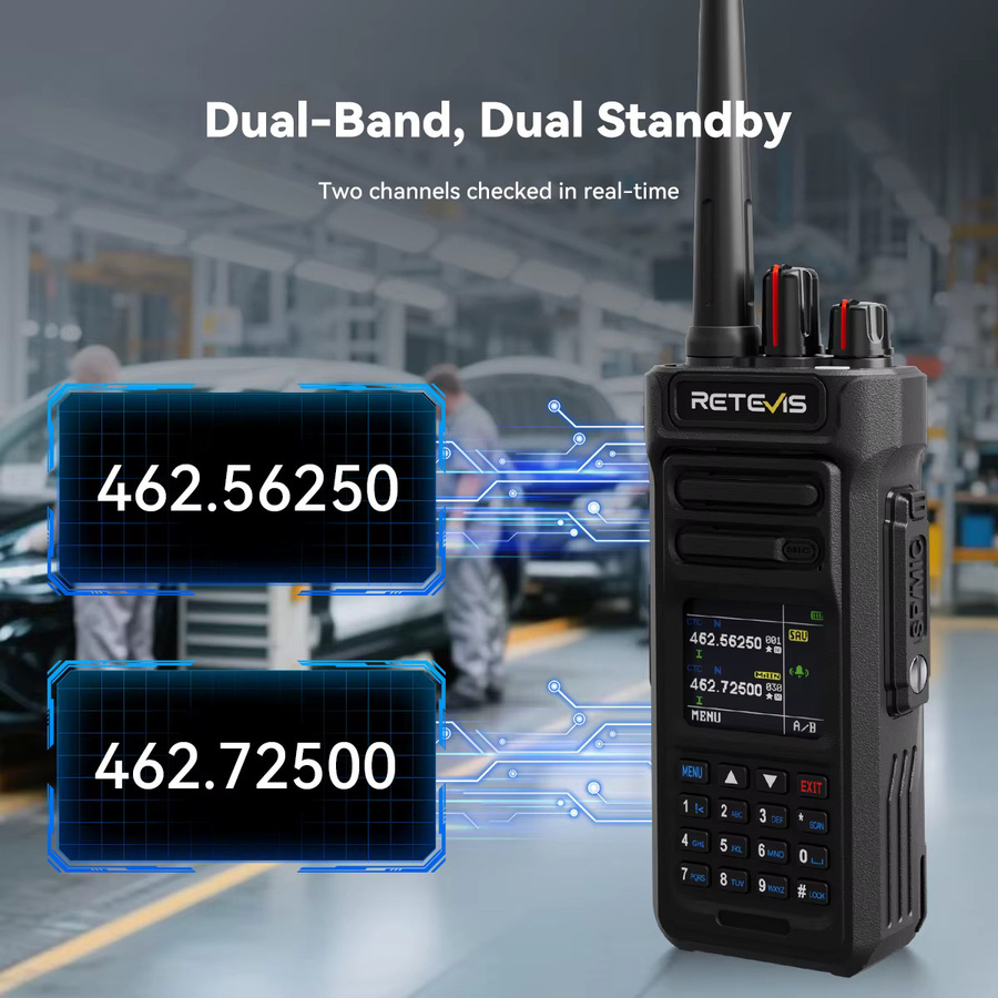 Retevis RT29S Walkie-Talkie mit LCD, IP67 wasserdicht, 2800mAh Akku, Langstrecken-Funkgerät in Schwarz - Bild 2