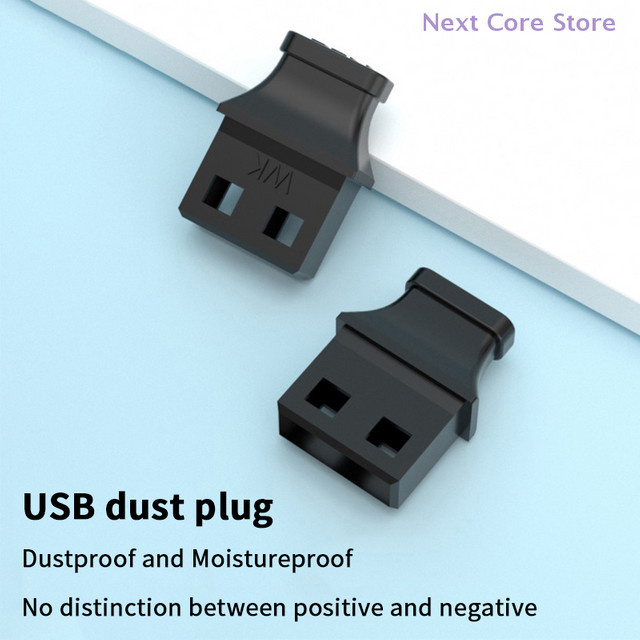 5 oder 10 Stück USB Typ-A Staubschutzdeckel mit Griff in Schwarz für Laptop und Computer - Bild 1