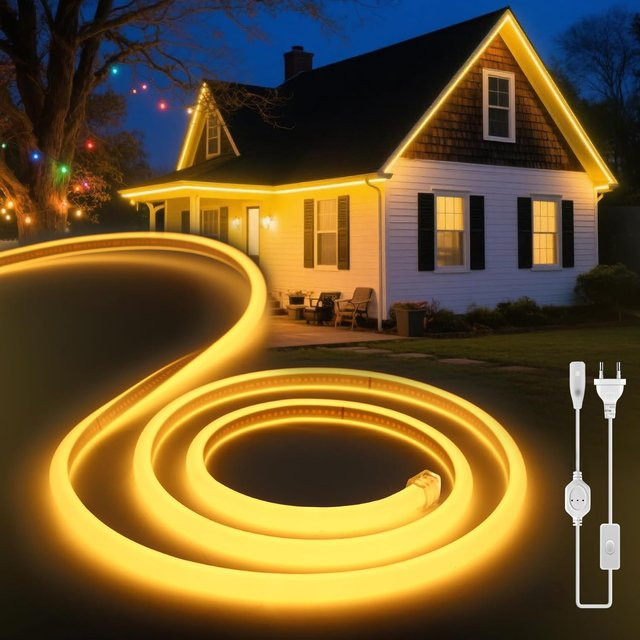 CHNAITEKE COB LED Streifen Neonlicht Weiß, 220V, Wasserdicht, CRI RA90, 288 LEDs/m, flexibel schneidbar für Garten und Weihnachtsbeleuchtung - Bild 1