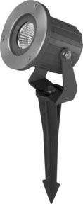 Brumberg LED Erdspießstrahler Außenleuchte in Edelstahl und Aluminium, Farbe: Strukturschwarz/Silber, 6W, 230V, IP65, Warmweiß - Bild 1