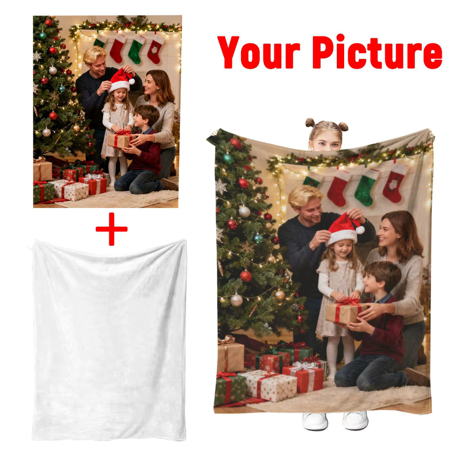 SRH Weihnachts-Baby-Flanellblanke mit niedlichen Weihnachtsmotiven, antistatisch und weich für Kinderbetten - Bild 2
