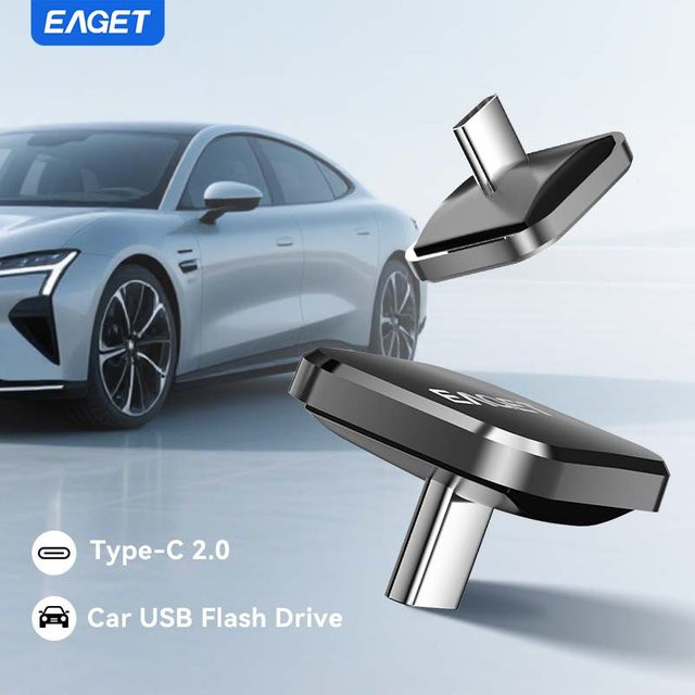 EAGET USB Typ-C Flash-Speicher für das Auto, 16 GB, Grau oder Schwarz - Bild 1