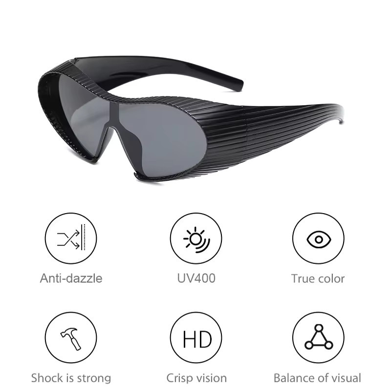 VABBON Sonnenbrille, Vollrand, Kunststoff, Schwarz - Bild 2