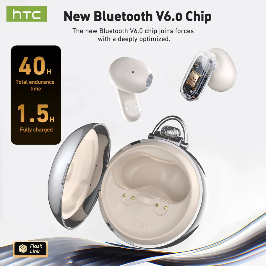 HTC NE71 KI-Übersetzungs-Smart-Assistent Kabellose Bluetooth-Kopfhörer mit Full HD LCD-Display in Schwarz - Bild 3