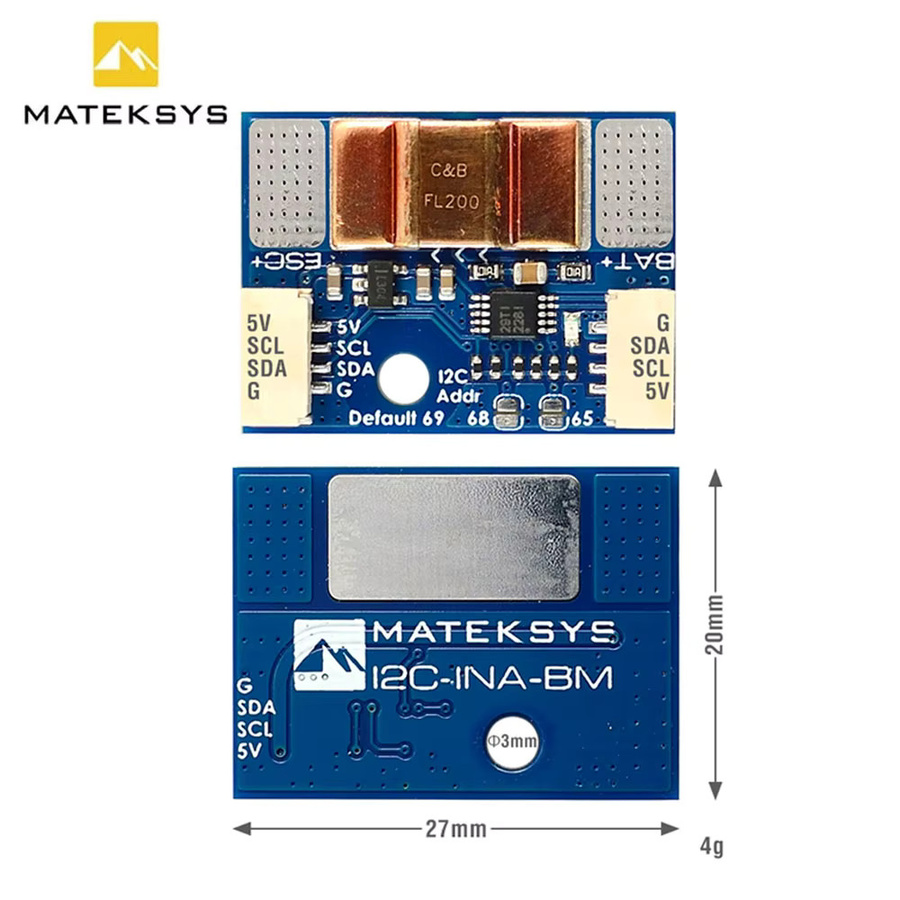 Matek I2C-INA-BM Ultra-präzises I2C-Power-Monitoring-Modul in Blau - Bild 2