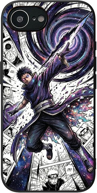 Anime Handyhülle für Apple iPhone 16 15 14 13 12 11 Pro Max XR XS SE 2020 2022 in Multicolor mit Naruto Charakteren Sasuke Obito und Itachi - Bild 1
