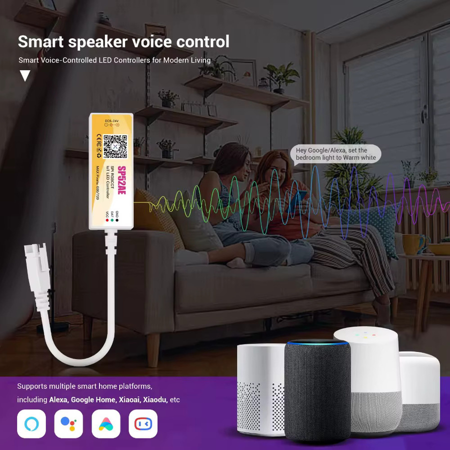 YSRSAI Mini LED Controller für RGBW FCOB Pixel LED Streifen mit Bluetooth, WiFi, App-Steuerung und Sprachsteuerung für Alexa und Google Assistant (DC5V-24V) - Bild 2