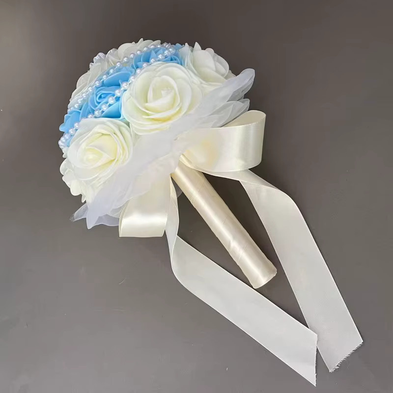 Künstlicher Rosenstrauß in Beige als florale Tischdekoration für Hochzeiten, Partys und als Valentinstagsgeschenk von TRUE LOVE GIFT - Bild 2