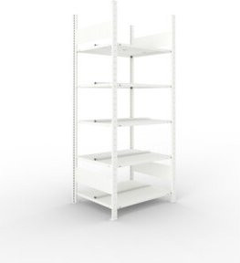 Meta Büroregal COMPACT doppelseitig in Lichtgrau, H x B x T: 185 x 75 x 60 cm - Bild 1