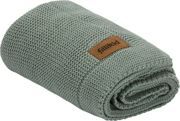 Fillikid Babydecke Strick aus Bio-Baumwolle, Grün, B/H: 80 x 100 cm