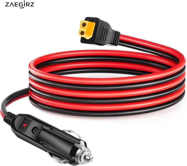 XT60 auf Zigarettenanzünder-Buchse Kabel für tragbare Powerstations von Anker, Oukitel und Allpowers, Länge: 2 m - Bild 1
