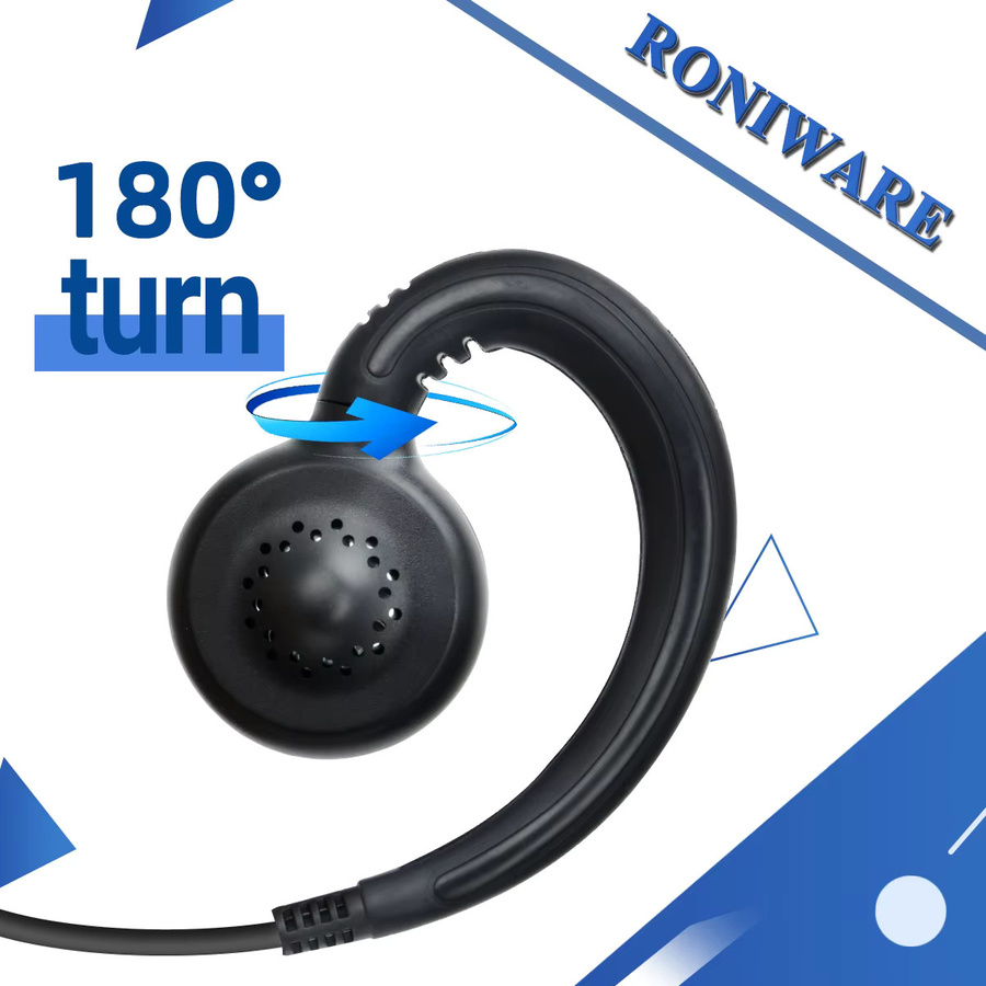 ABBREE C-förmiger In-Ear-Ohrhörer mit PTT für Motorola Walkie Talkie HKLN4604 CP200 GP2000, Schwarz - Bild 3