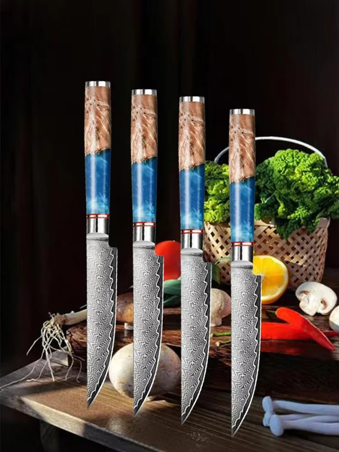 WXCOO Universal Kochmesser aus Damaststahl in Silber für Fleisch, Fisch und Gemüse - Bild 7