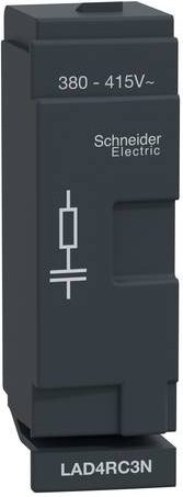 Schneider Electric LAD4RC3N Beschaltungsmodul RC-Glied 380/415V AC für D40A/D65A Kleinverteiler, Grau - Bild 1