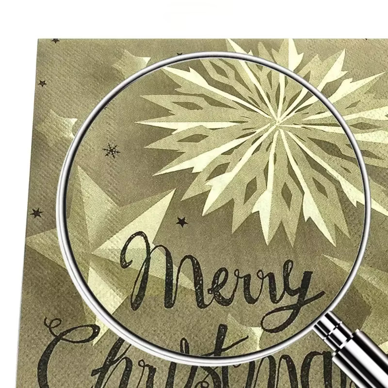 GUANYAO Weihnachts Servietten mit Schneeflocken und Sternen Motiv, 20 Stück Papier-Tischdekoration für deine Weihnachtsfeier - Bild 3