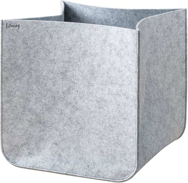 Lifeney Aufbewahrungsbox aus Filz, grau, B/T/H: 33 x 33 x 33 cm - Bild 1