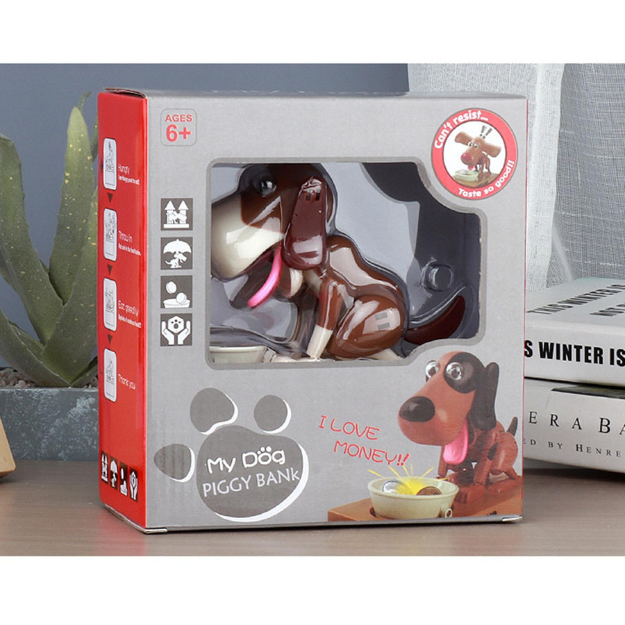 Tooarts Cartoon Hund Spardose als intelligenter Welpe oder Katze in den Farben Braun, Schwarz oder Weiß aus Kunststoff - Bild 2