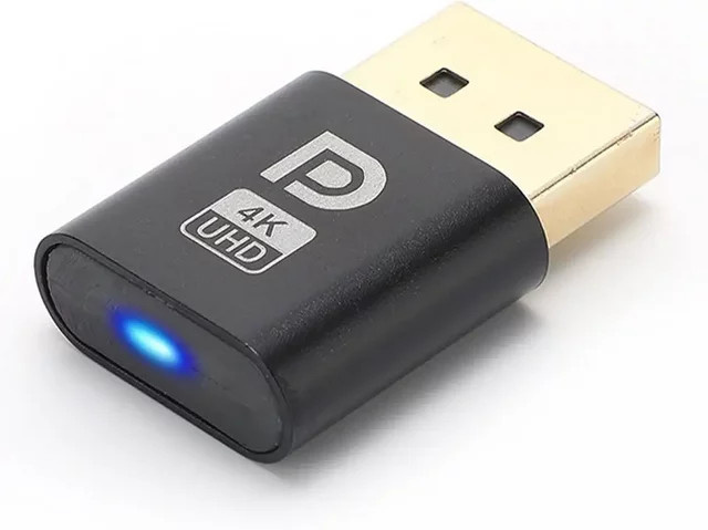 BSN DP Dummy Plug Virtual Display Adapter EDID Headless Emulator für 4K DisplayPort in Schwarz - Bild 1