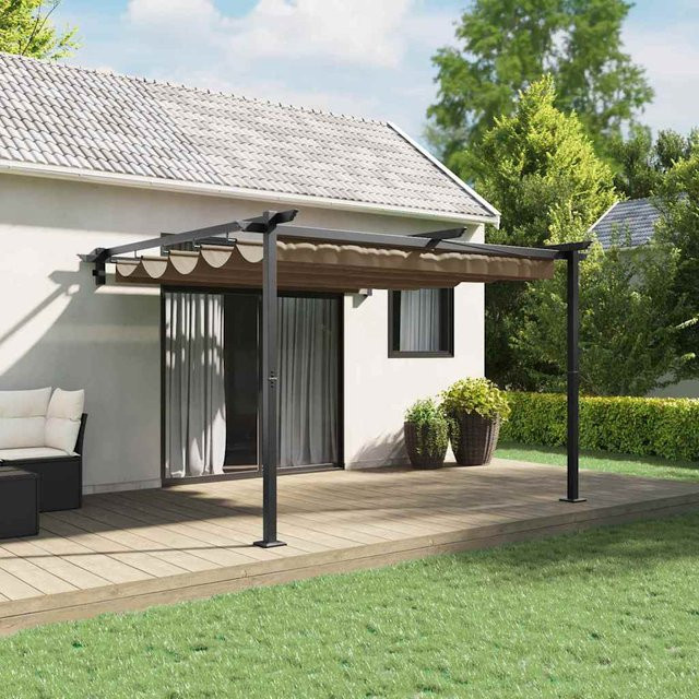 vidaXL Pavillon aus Polyester und Stahl in Beige, B/T/H: 300 x 300 x 200 cm - Bild 2