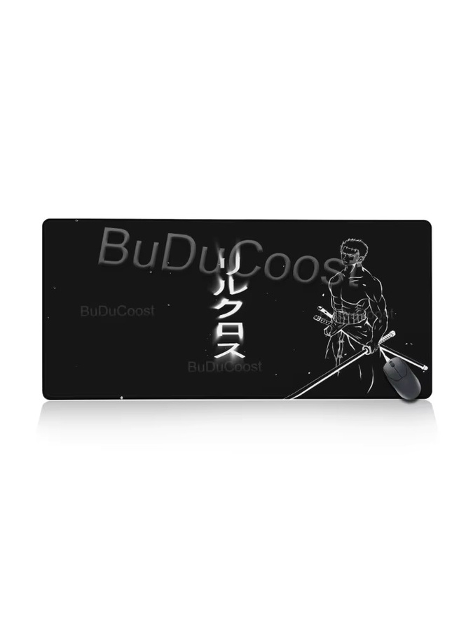Bandai One Piece Roronoa Zoro Gaming-Schreibtischunterlage XXL, Tastatur- und Mauspad in Schwarz-Weiß - Bild 5