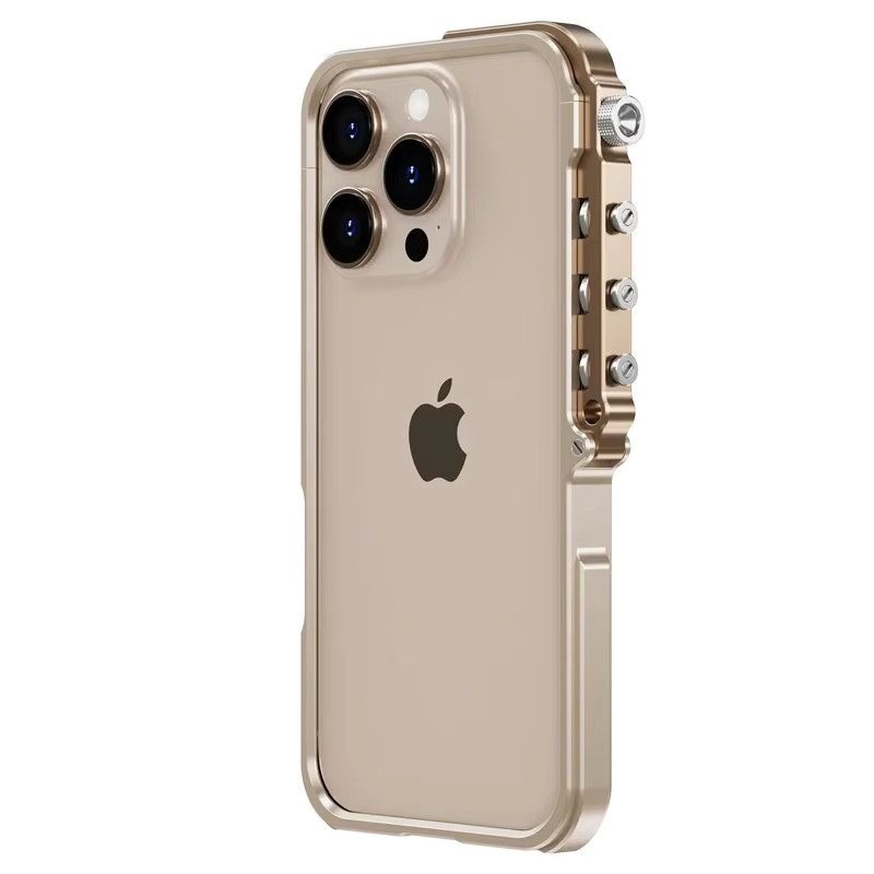 Aluminium Metall Bumper Rahmen Schutzhülle für iPhone 16 15 14 13 Pro Max Plus in Gold - Bild 3