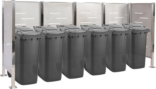 Mülltonnen-Zaun MCW Mülltonnenverkleidung aus Edelstahl B: 325 cm, H: 85 cm, T: 150 cm - Bild 1