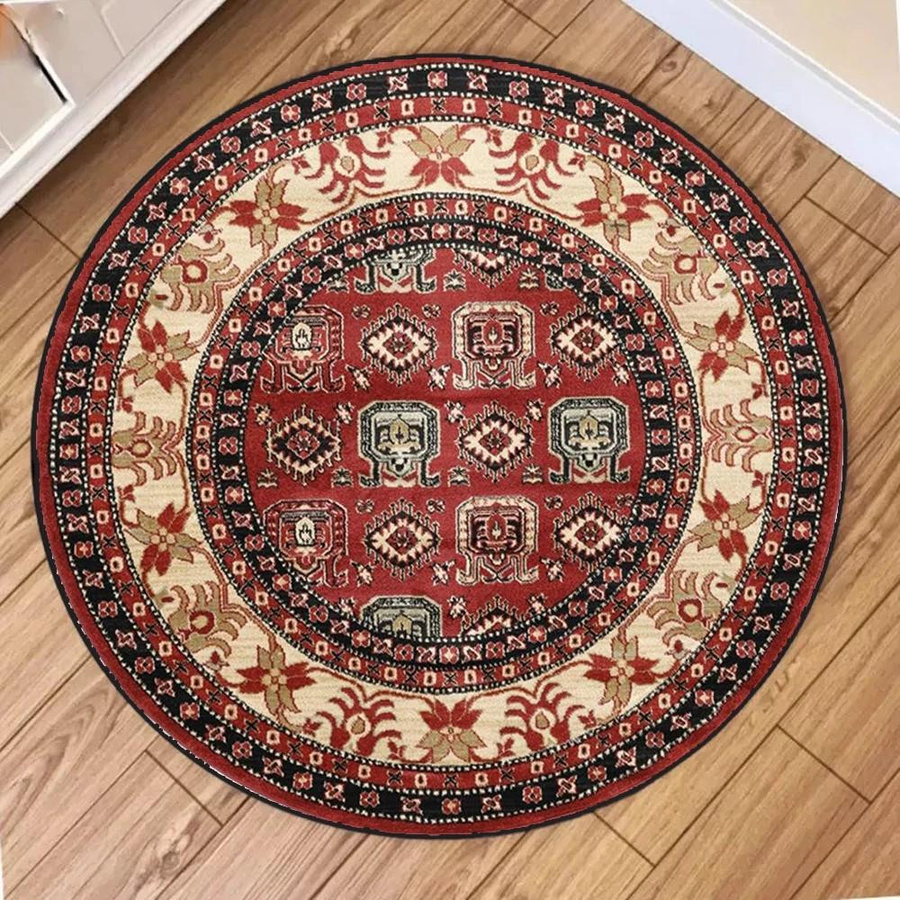 Runder Teppich mit böhmischem Druck von Wucifang Jewelry, Waschbar und Rutschfest, Multicolour, Durchmesser: 40 cm - Bild 2