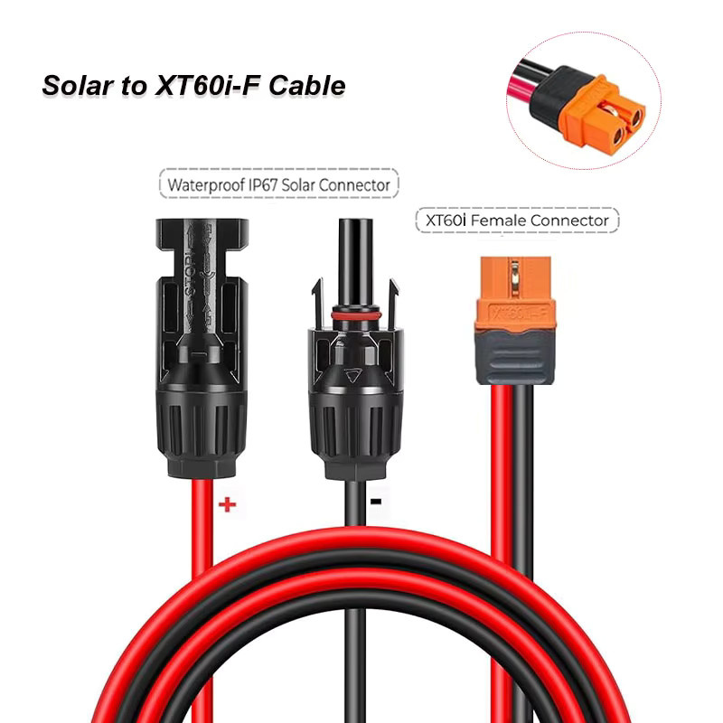 XT60i Buchse auf Solarkabel mit 12AWG 3,4 mm2 Silikonkabel und XT60H-F-Anschluss für Solarpanel-Verlängerungsladekabel von bytebattle - Bild 3