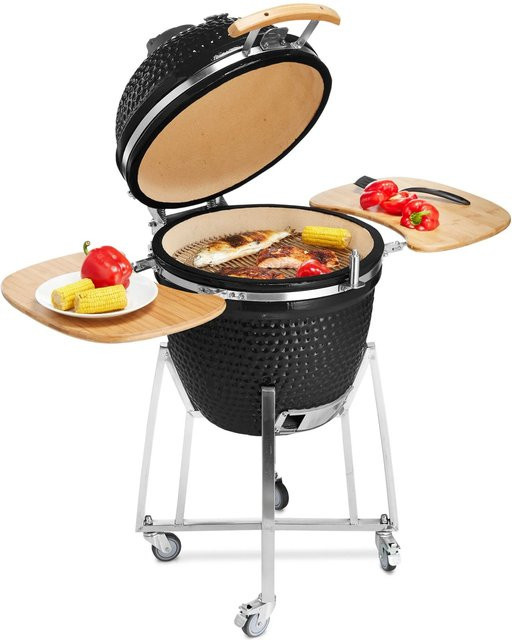 Buschbeck Kamado Keramik-Ofen in Schwarz mit Edelstahl-Grillrost für Holzkohle - Bild 1