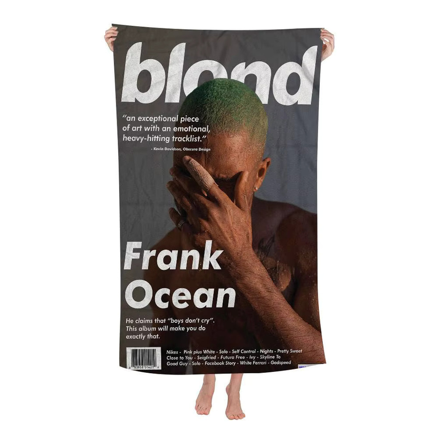 Singer A-Frank O-Ocean Mikrofaser Strandtuch mit Grafikprint, Mehrfarbig, Saugfähiges Handtuch für Yoga, Schwimmen und Sport - Bild 4