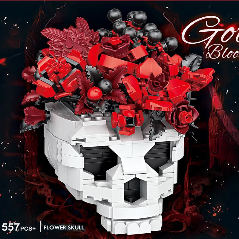 Linyi toy Bausteine Gotisch Totenkopf Rose 557 Teile - Bild 2