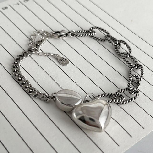 Armband 925 Silber, Herz, Vintage, Unisex - Bild 1