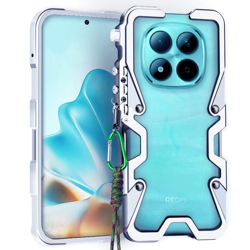 Stoßfeste Armor Schutzhülle aus Aluminium für Xiaomi Redmi Note 15 Pro und Redmi Note 15 Pro+ in Schwarz - Bild 2