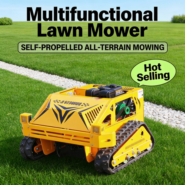 AIWEIYA Ferngesteuerter All-Terrain Rasenmäher in Gelb mit 550 mm Schnittbreite - Bild 1